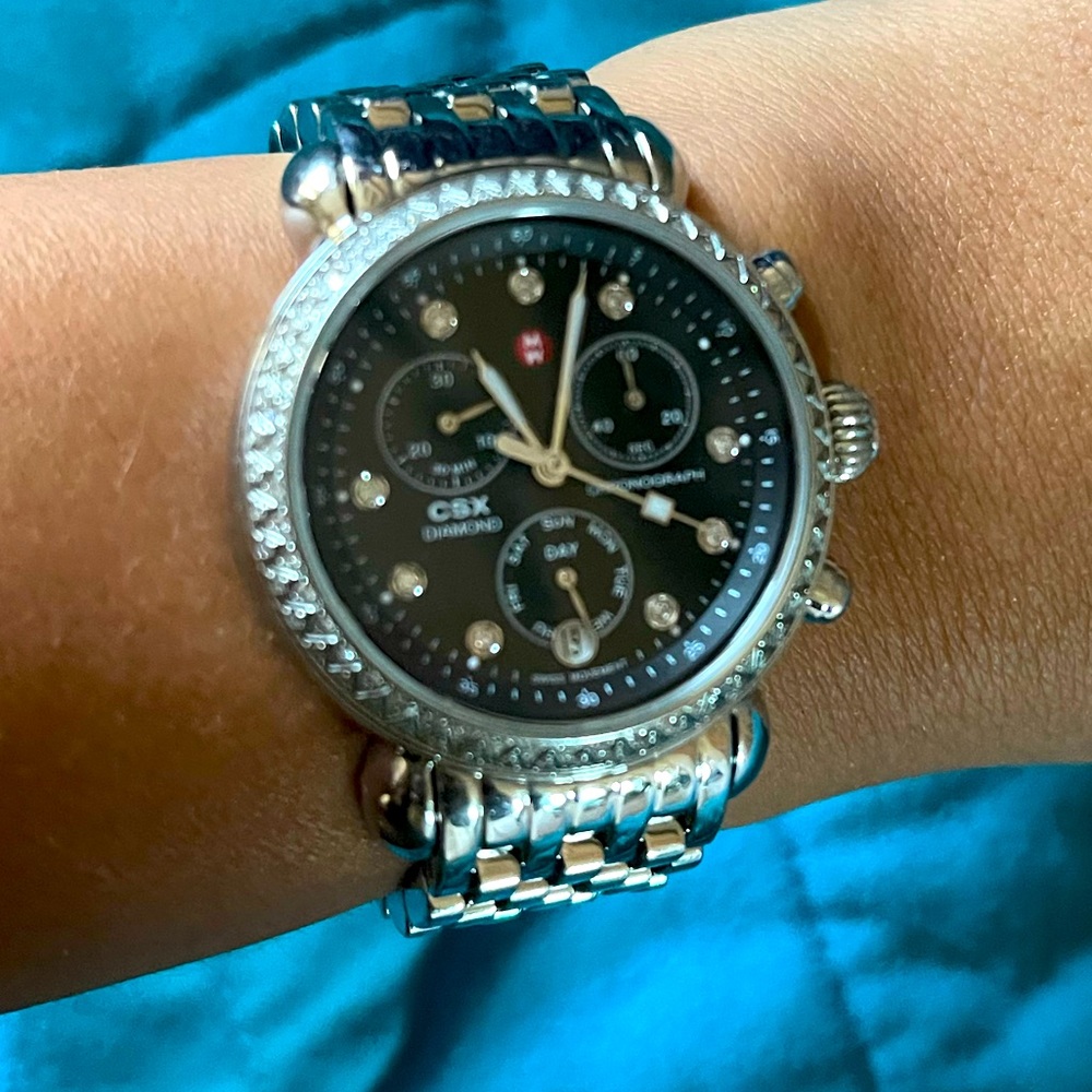 Michele Sidney Diamond Dial Watch